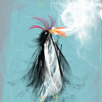 Курящий пингвино-петух, нарисованный в Flowpaper